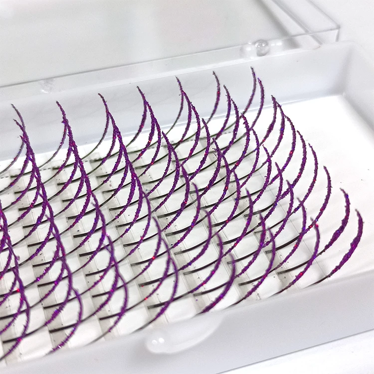 Yummylash Brand Oem Custom Colored Glitter Lash Extensions Glitter