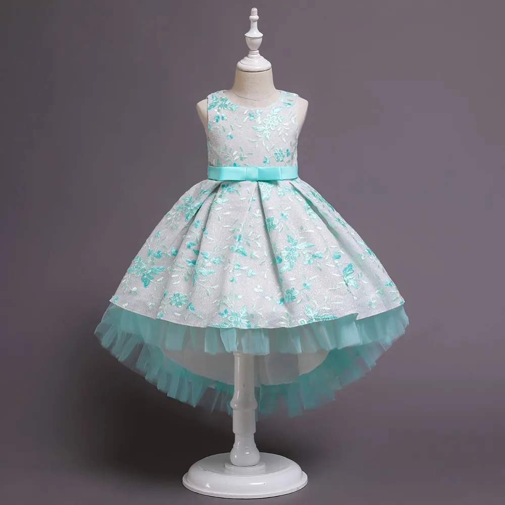 элегантная принцесса цветочная девушка платье длиннохвостая девочка свадебное платье 3 - 14 лет