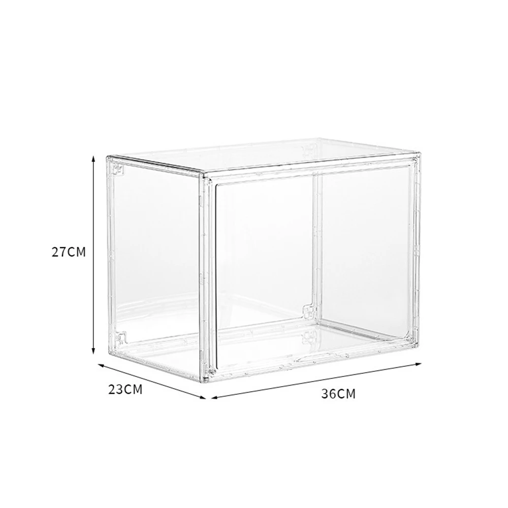 GREENSIDE Classic Transparent Stackable Magnetic Side Opening Large Storage Box Thickened Container for Shoes Toys Side Opening