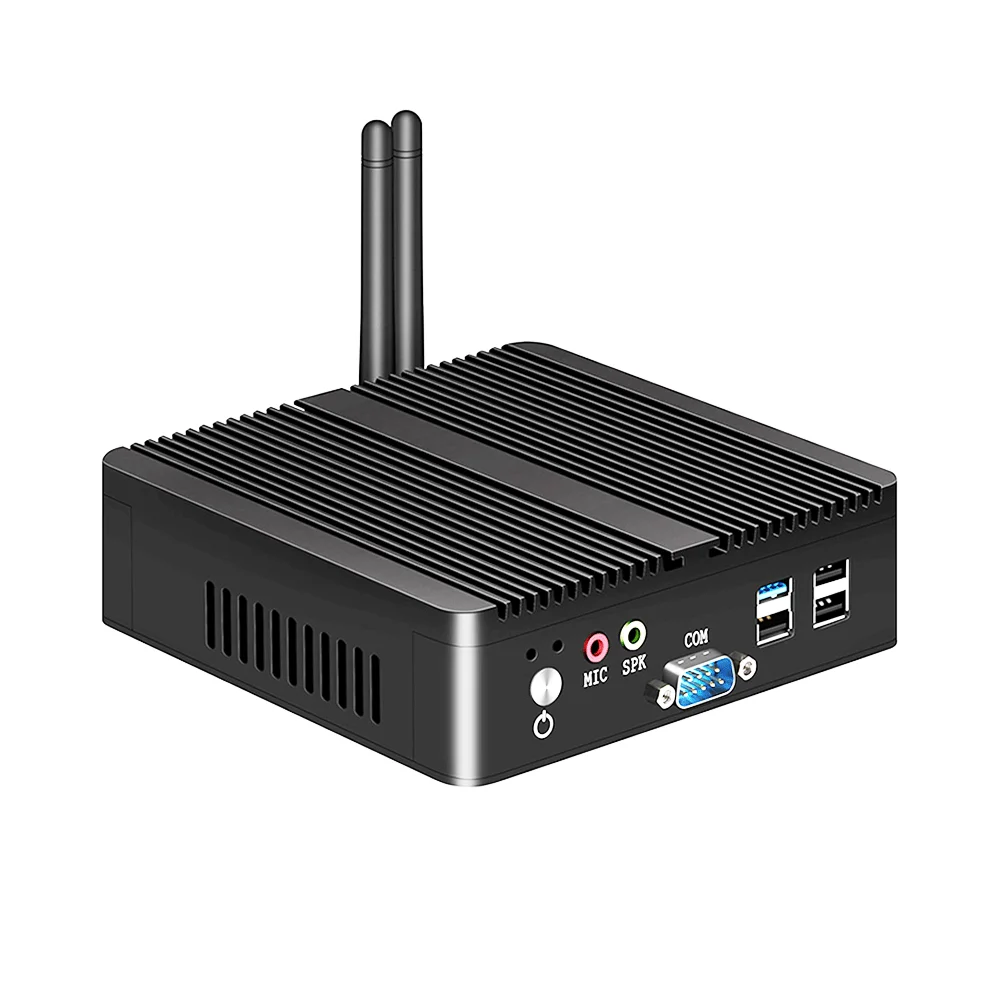 Fanless Linux Ubuntu Mini PC DUAL LAN Quad Core J1900 J6412 J2900 N2940 N2830 Digital Signage KIOSK Industrial Desktop Computer