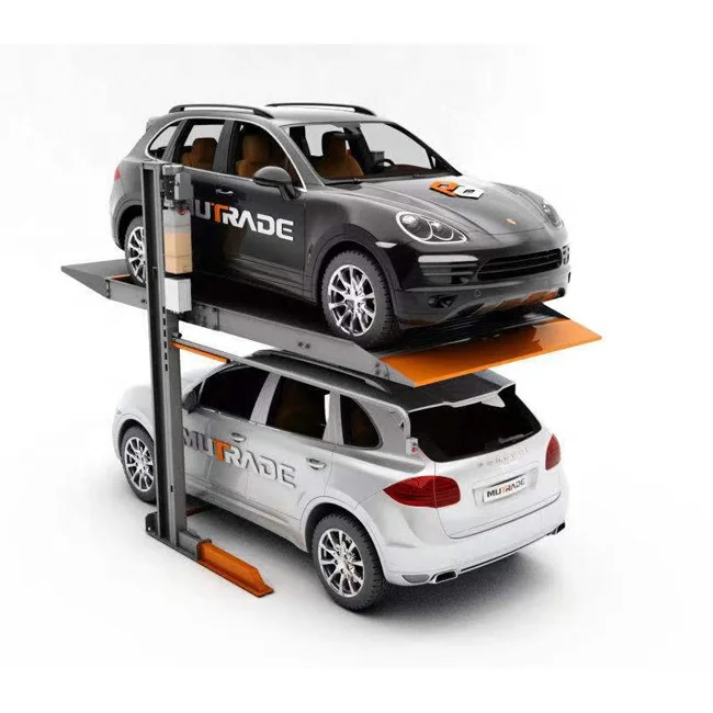 2300kg 2 Post Vertical Car Stacker Parking System Simple Car Parking Lift