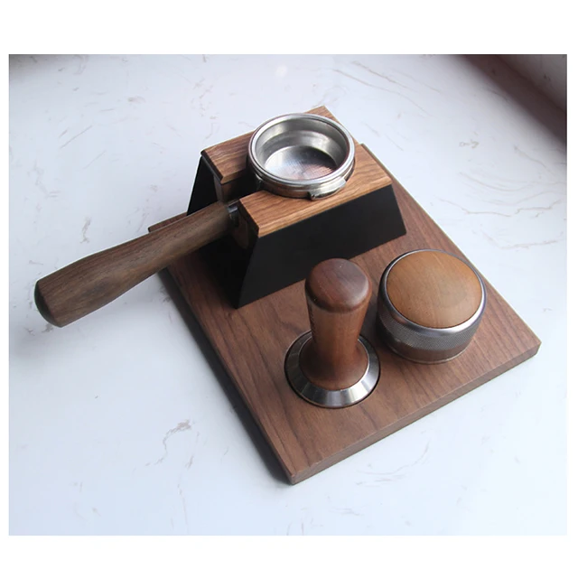 Три отверстия 51/53/58 мм Дерево кофе эспрессо вскрытия держатель бариста трамбовки домашний