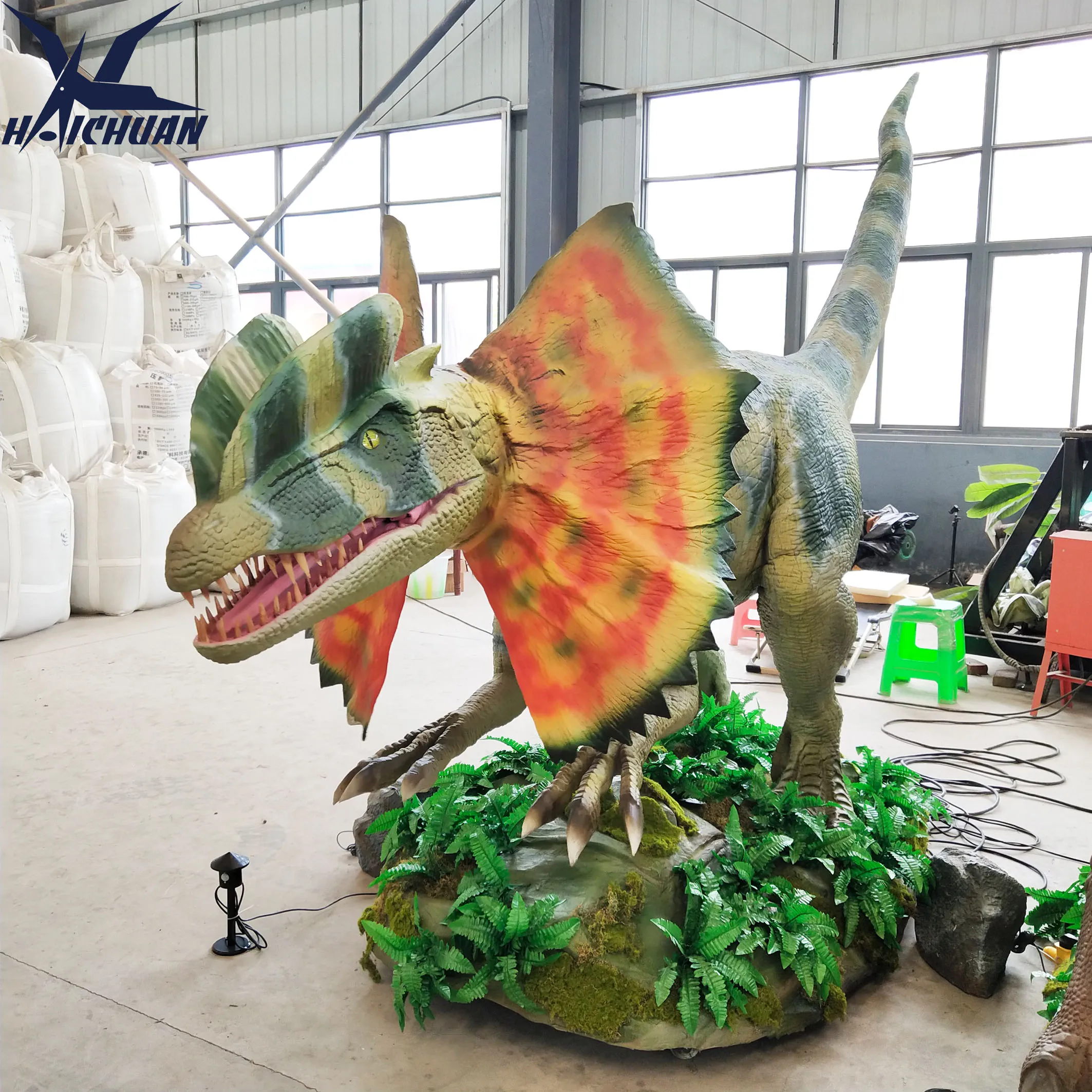 product zigong dinosaurs factory 3d dinosaur model dilophosaurus animatronic for theme park-3