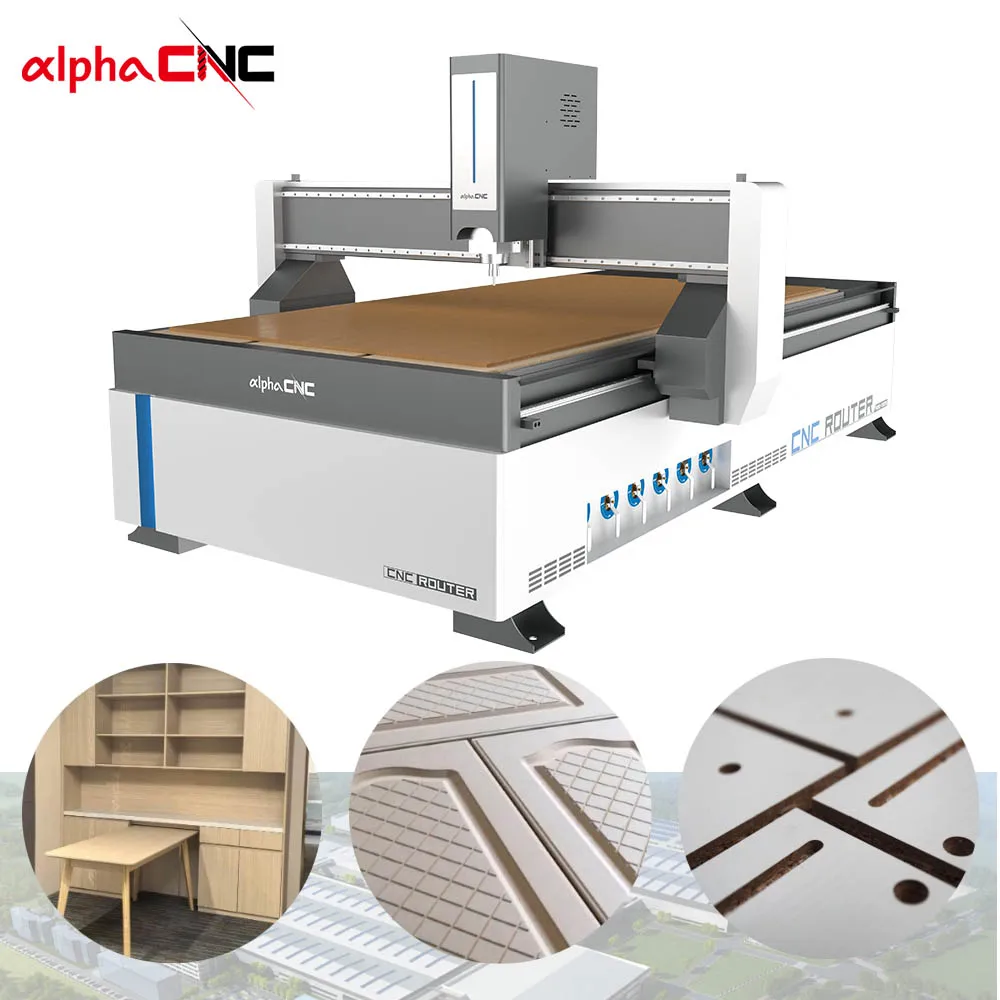 Máquina CNC Router 2025 1325 com mesa de vácuo para gravação de