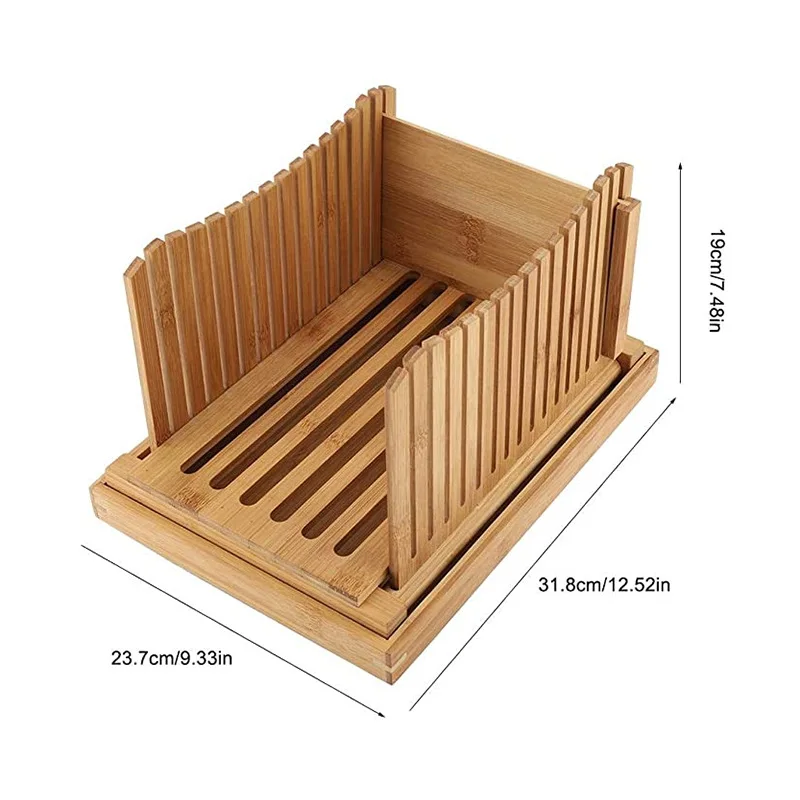High Quality Bamboo Bread Slicer for Homemade Bread Use Family Gift  with Adjustable Width Bread Slicing Guides