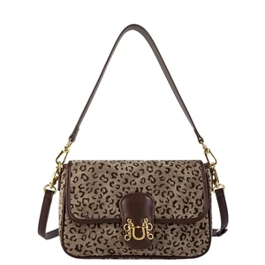 2026 Original Retro Design Women's Tote Bags Leopard Print Suede Finish Guangzhou Factory Long-Lasting Ware-Resistant Handbags