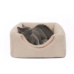 Custom Factory FBA Service 2 In 1 Cat House bed Collapsible Pet House Corduroy Cat Cave