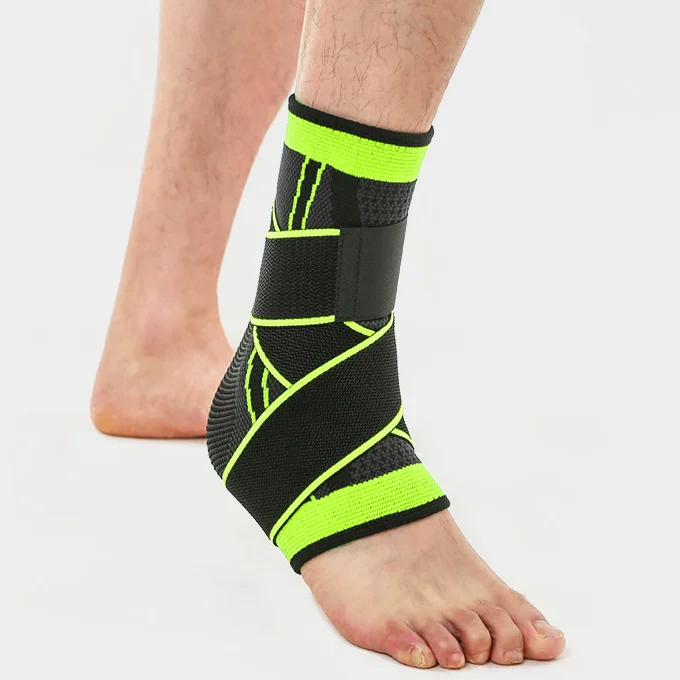 Factory Price Fitness Adjustable Foot Compression Sleeve Sport Safety Nylon Ankle Support for Basketball Ankle Brace