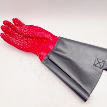 long sleeve water proof  safety gloves fishing gloves pvc granules 40cm