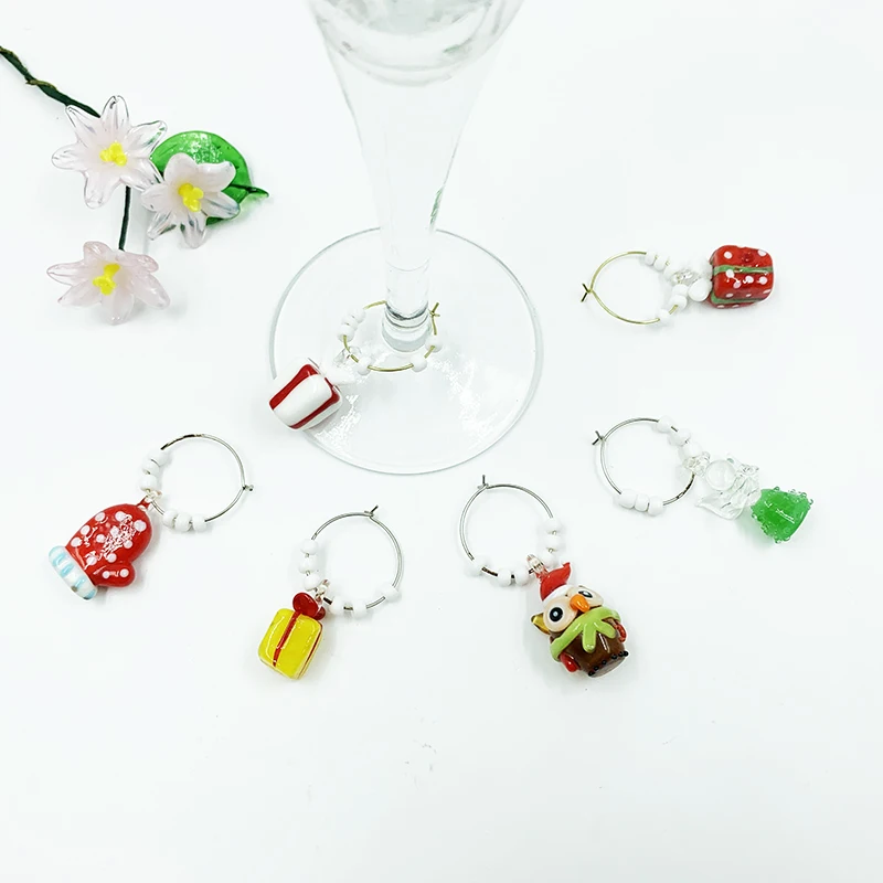 Bar Accessories Set Wine Charm Rings silicone Rubber Wine Glass Charms