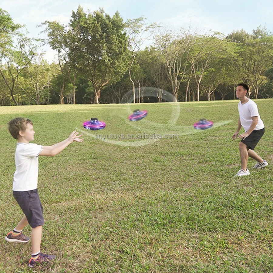 Fidget Spinner Hand Operated Aircraft Mini Drone UFO Rattleback with Light Flying Spinner Toys for Kids Children's Male Toys