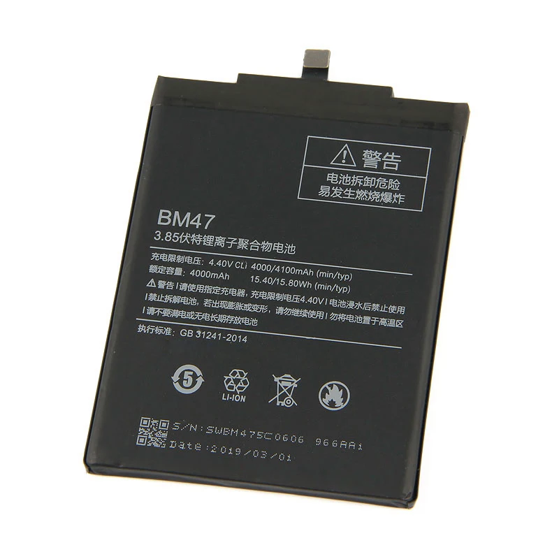 Original Capacity Replacement Phone Battery BM47 for Xiaomi Redmi 3X Redmi  4X 4000mAh