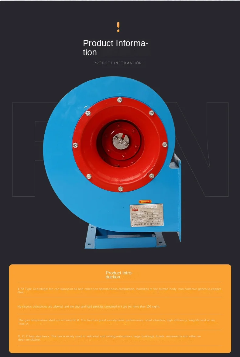 Centrifugal Fan, 4-72A, 3.6A, 220V/380V, 2900 - detail 10