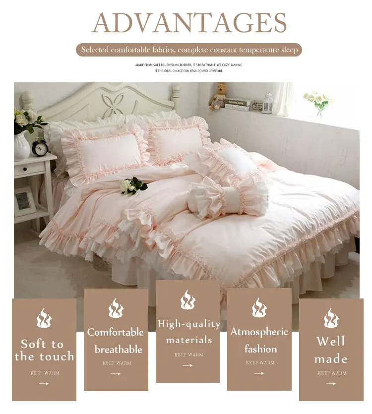 Delicate embroidery pink bridal wedding bedding set luxury for big celebration supplier