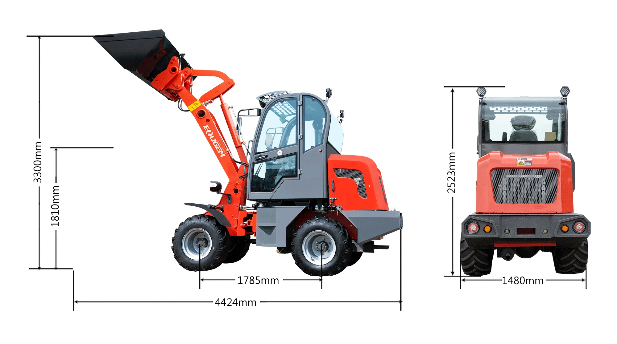 Wheel Loader Manufacturer Mammut WL12 1 Ton Mini Small Front End Articulated Mini Wheel Loader