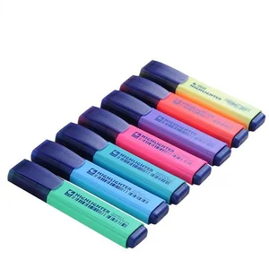 High Quality Fluorescent Pen for Office Student Use Multi-Color Axe Shaped Highlighter with Plastic Pen Head Loose Packaging
