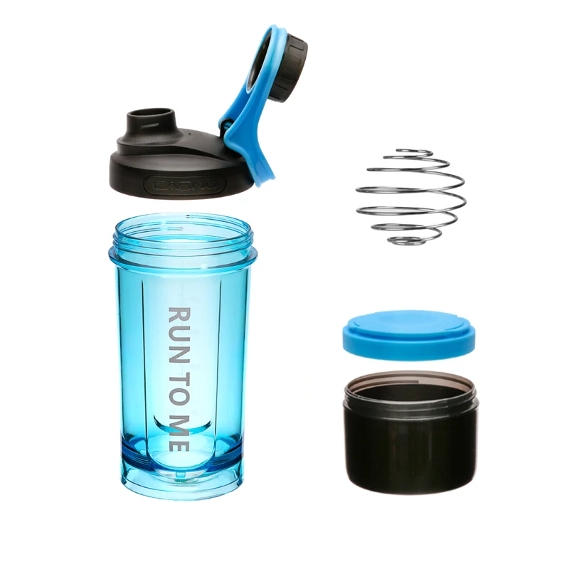 Two Compartment 600ml High Quality Leakproof Drinkware Gym Protein Shaker Mixer Bottle for Sports Direct Drinking for Travel