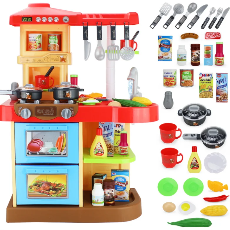 Kids Role Play 52 Pcs Interactive Kitchen Accessories Kitchen Cooking Play Set Educational Toys