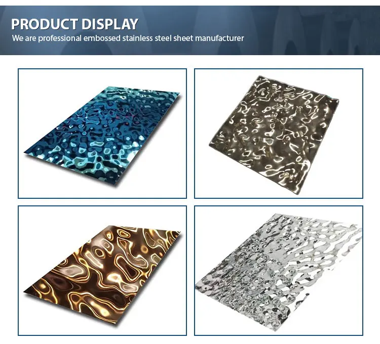 decorative stamped metal panels 304 Wall Plate water ripple effect sheet