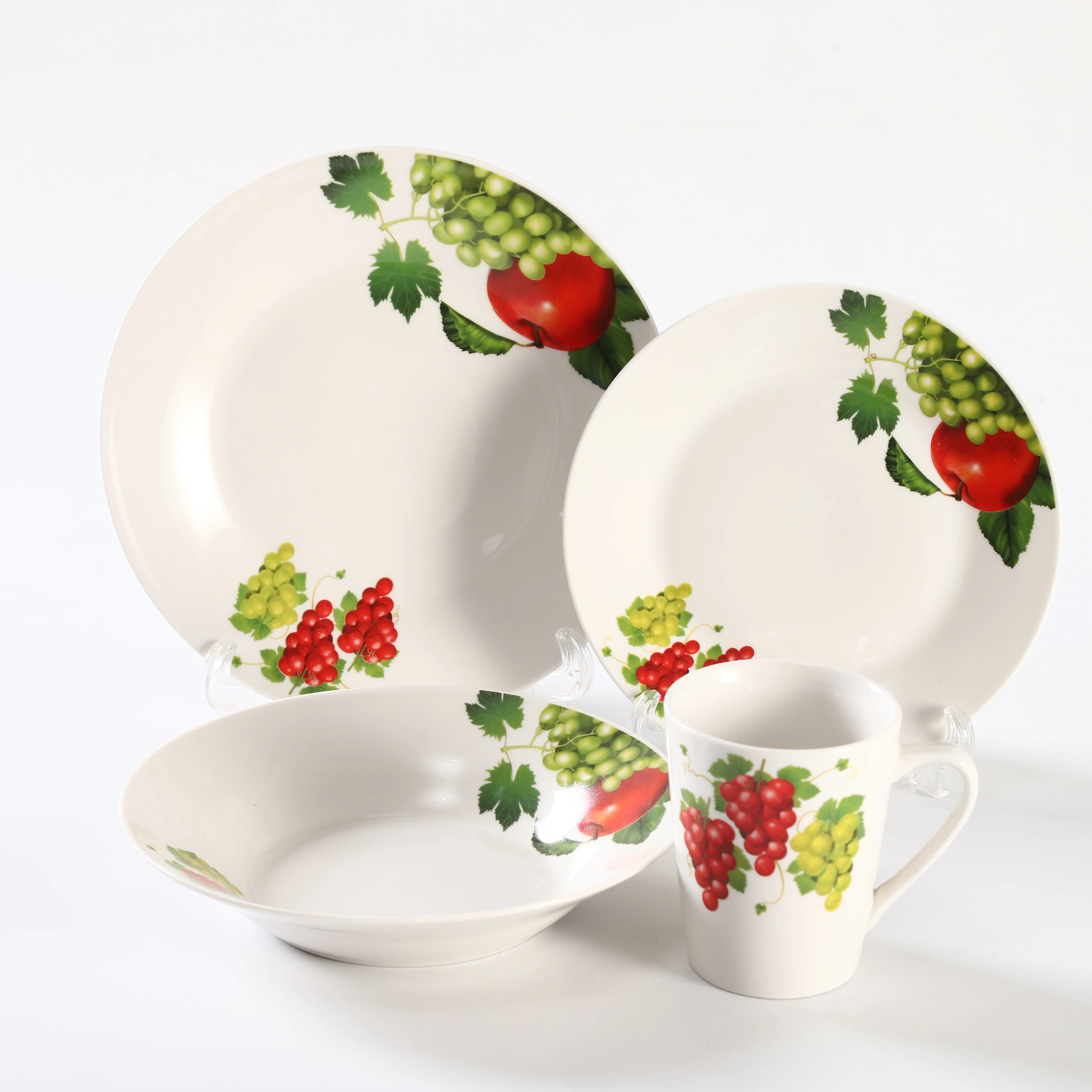 Vajilla de porcelana con calcomanía simple, juego de platos de cena de  china con taza, 20 piezas, venta al por mayor