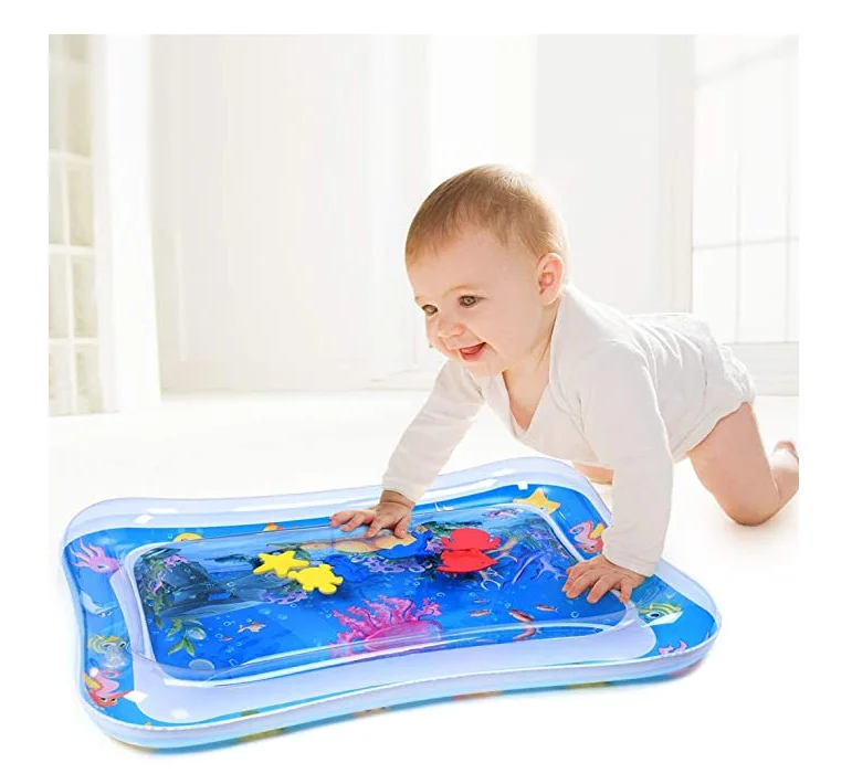 Baby Inflatable Tummy Time Water Play Mat for Infants and Toddlers 3 to 12 Months Promote Development Toys Cute Baby