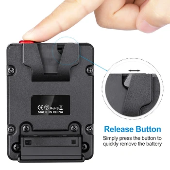 Z CAM S6 F6 M4 Battery Plate Adapter - Converts V-port battery to F550/F750/F970 power socket detail image