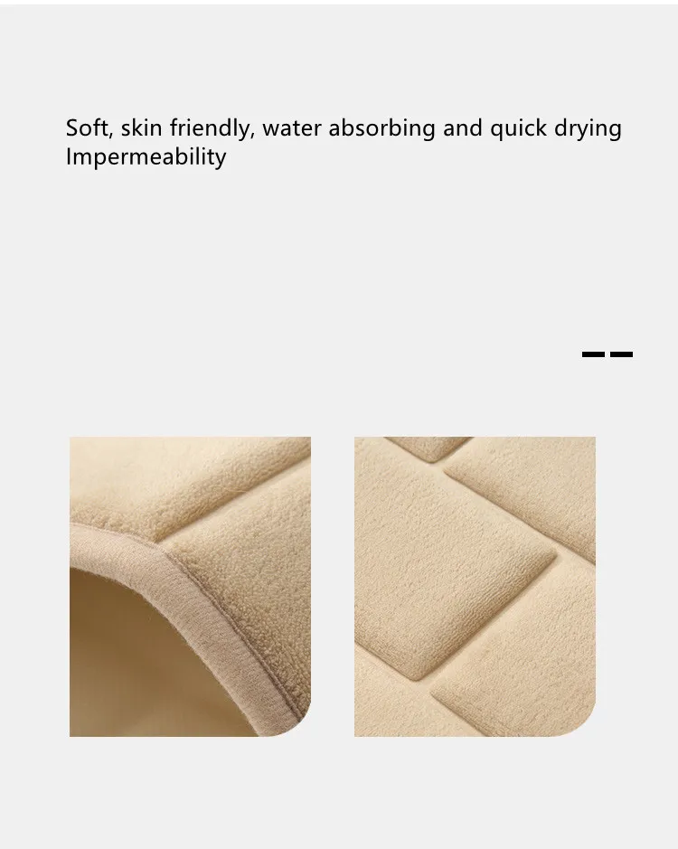 50*80cm Brick Pattern Waterproof Flannel Bath Rug Memory Foam Non Slip Bathroom Bath Rug supplier