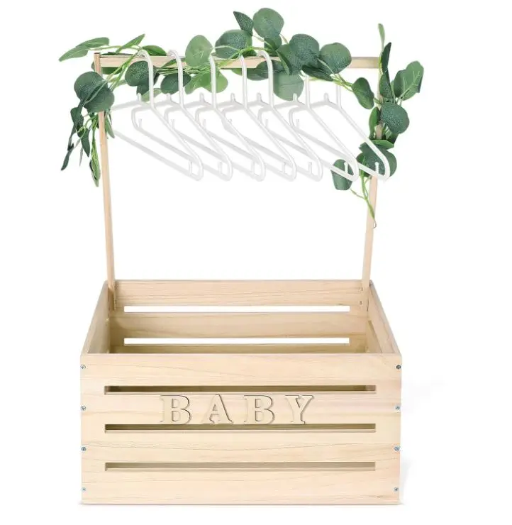 Armoire En Bois Pour Baby Shower - Boîte Rangement Bébé Avec Poignée, Panier Linge Grande Capacité Pour Couches Et Serviettes
