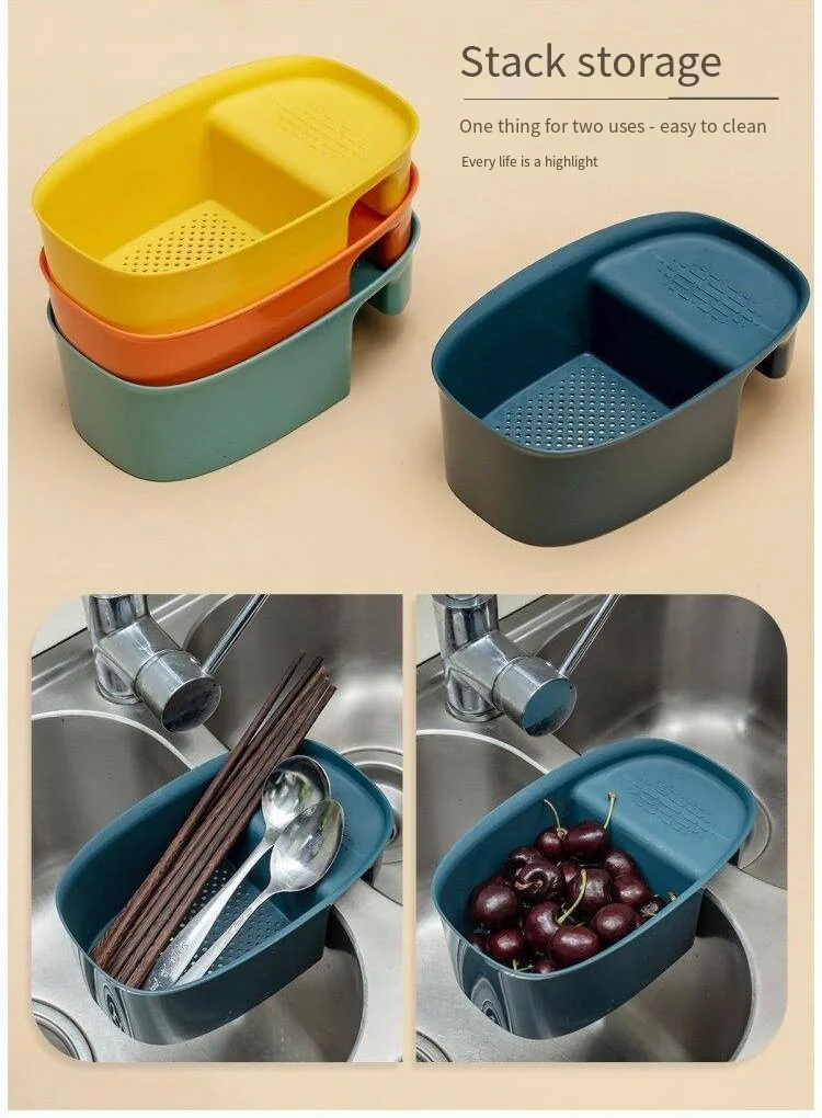 Saddle-type kitchen waste drain basket Kitchen sink garbage drain multifunctional sink vegetable drain rack storage rack factory