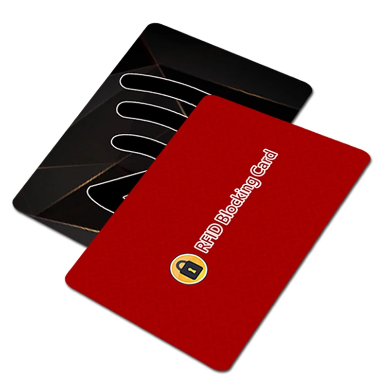 Hot Selling Custom Shape Printed NFC Rfid Blocker Card Holders Protector Slim Credit Card Holder Wallet Rfid Blocking Card