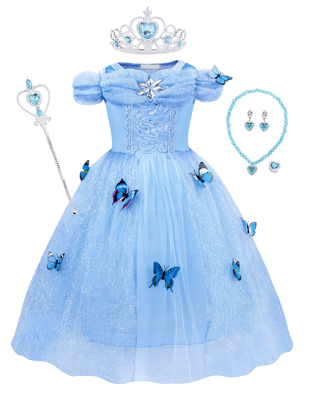 Novel Design Dancing Party Girl Dress Princess Wedding Dress Blue Color ...