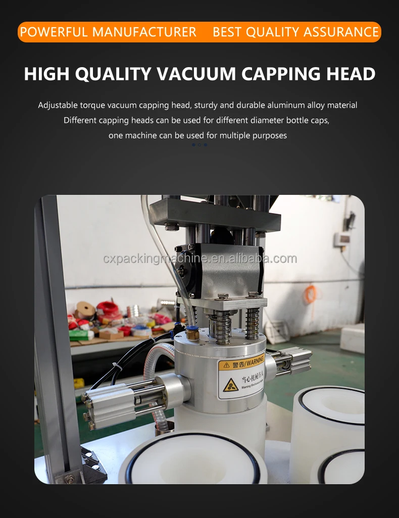 Semi Automatic Screw Metal Lug Cap Glass Bottle Jar Milk Food Paste Jam Sauce Vacuum Capping Machine Capper