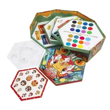 Creative Hexagonal Four-layer 117 Sets of Drawing Stationery Crayon Pencil Paper Box Gift Set