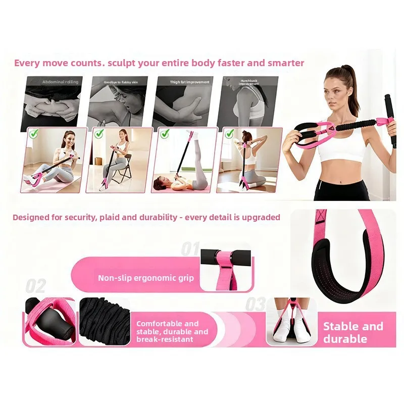 Foldable Pedal Resistance Trainer Sit-up Assist Fitness Device Home Elastic Rope product detail 1