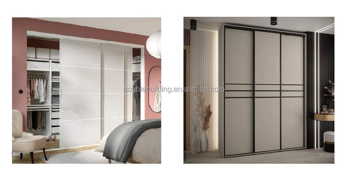 2024 Hot Selling Wood Grain Build-in Wardrobe Sliding Door Wardrobe Wooden Closet supplier