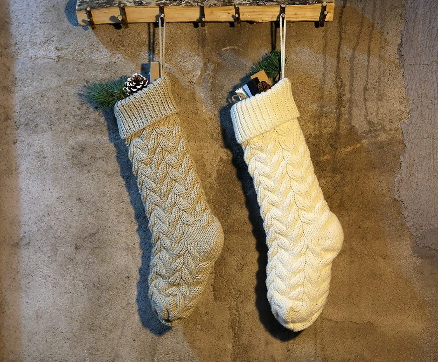 37cm Bulk Blank Christmas Stocking For Embroidery Large White Grey In