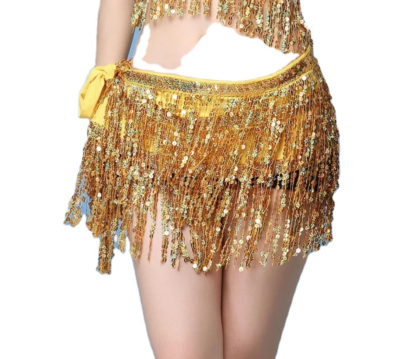 Belly Dance Hip Skirt Sequin Fringes 