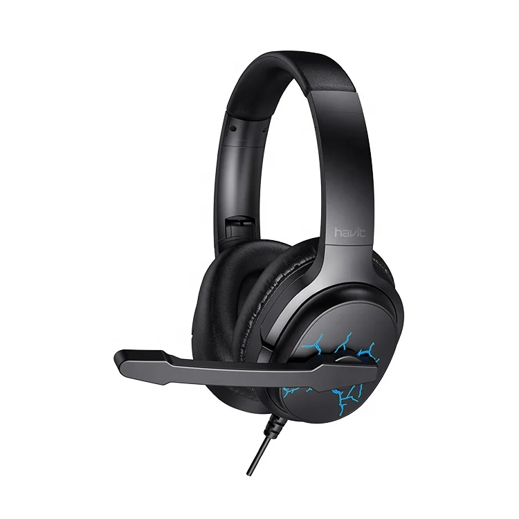 H213U Havit Quality Custom Logo Led Wier Head Phones Stereo Office Bass Wire on Ear Headset Headphones Usbheadset