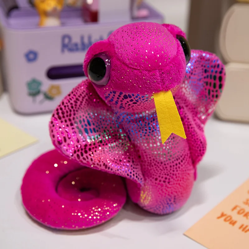 Colorful Sparkling Animal Emulational Snake Soft Stuffed Animal