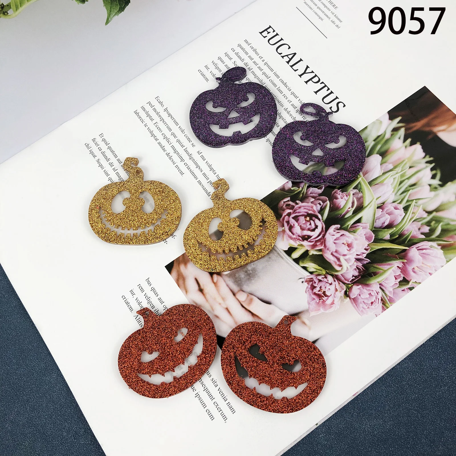 9057 Pumpkin Epoxy Pendant Molds Resin Earring Molds Earring Stud