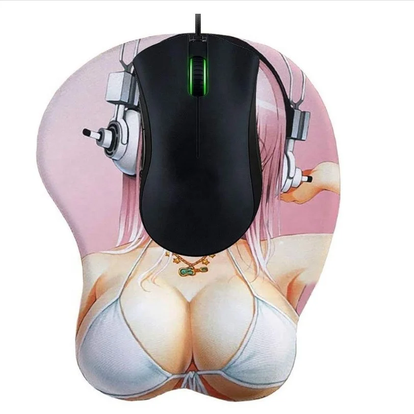 Girls Breast and Ass 3D Mouse Pad Sexy Real Touch FeelingCute Mouse Pads Non-Slip Silicone Base for Home Office Working Studying
