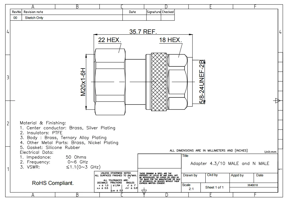 product coaxial adapter plug connector male clamp type coaxial cable connector483-2
