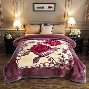 Wholesale Double Thick Chunky Soft Bed Sofa Turkish Home Blanket Custom Warm Luxury Heavy Raschel Blankets for Winter Queen Size