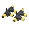 4 way T-connector, 1 male to 3 female