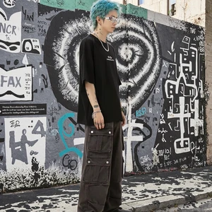 Wholesale Customized R&D Short-Sleeved White T-Shirt Men Women's Fashionable All-Match Japanese-Style Antique 100% Cotton