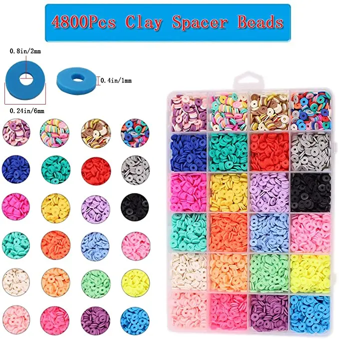 2 Boxes Set 4800pcs Polymer Clay Beads With High Quality Pendant Charms Kit  For Diy Jewelry Making - Buy China Wholesale Clay Beads $8.8