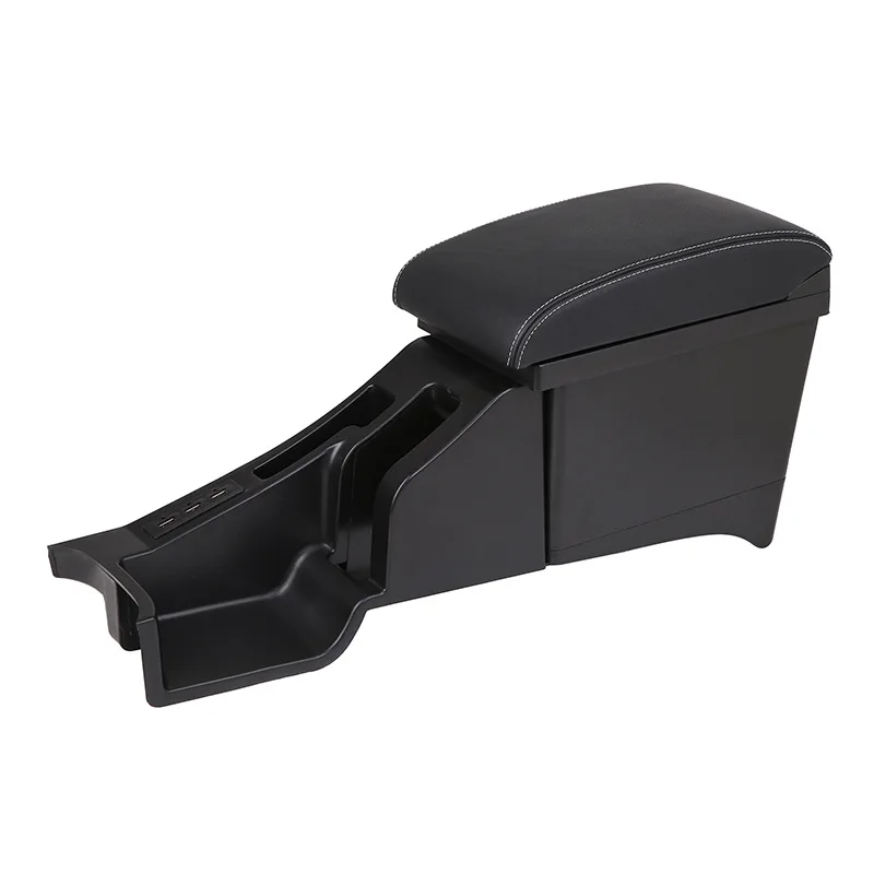 product custom leather split type universal car arm center console storage box central universal armrest box-7