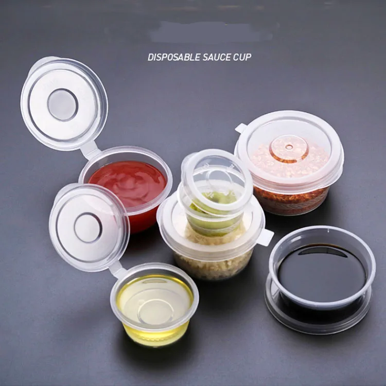 1oz 1.5oz 2oz 3oz 4oz Chilli Sauce Cups Disposable Plastic Round Small PP  material Dipping