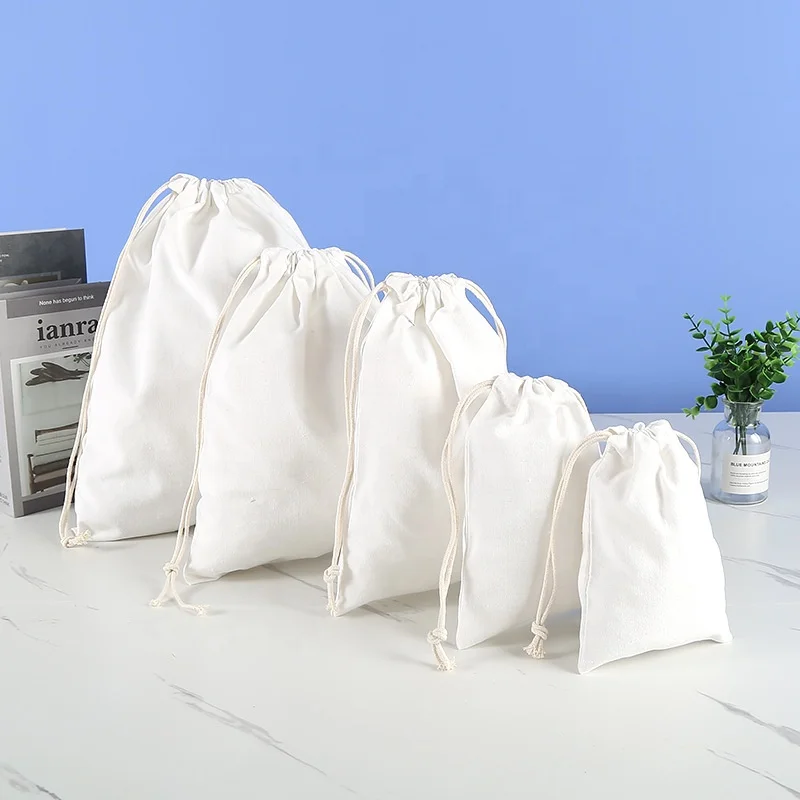 Blanks Sublimation Canvas Drawstring Bag Personalized Printed Decorative Gift Bag
