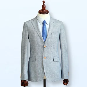 Men's Plus Size Casual Slim Fit Worsted Blazer Coat Business Suit Single Breasted Button Fly Long Sleeve Sky Blue Breathable